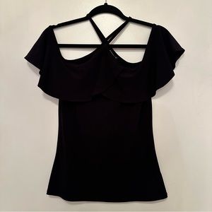 Express Off The Shoulder Black Top - Size Small